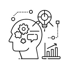 analytical thinking icon, analytical thinking line art - simple line art of analytical thinking, perfect for analytical thinking logos and icons