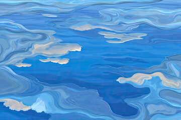 Obraz premium Serene Clouds in a Watercolor Sky An Artistic Interpretation of Natural Beauty