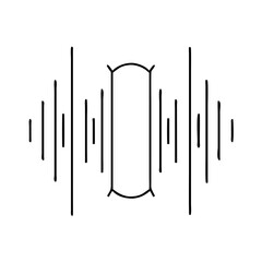 audio waveform icon, audio waveform line art - simple line art of audio waveform, perfect for audio waveform logos and icons