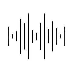 audio waveform icon, audio waveform line art - simple line art of audio waveform, perfect for audio waveform logos and icons