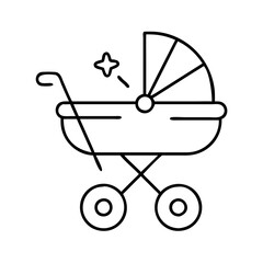 baby stroller icon, baby stroller line art - simple line art of baby stroller, perfect for baby stroller logos and icons