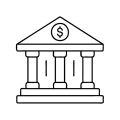 bank icon, bank line art - simple line art of bank, perfect for bank logos and icons
