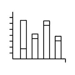 bar chart icon, bar chart line art - simple line art of bar chart, perfect for bar chart logos and icons