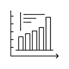 bar graph icon, bar graph line art - simple line art of bar graph, perfect for bar graph logos and icons