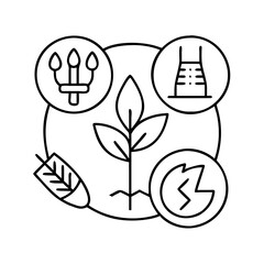 bioenergy icon, bioenergy line art - simple line art of bioenergy, perfect for bioenergy logos and icons