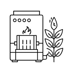biomass boiler icon, biomass boiler line art - simple line art of biomass boiler, perfect for biomass boiler logos and icons