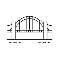 bridge icon, bridge line art - simple line art of bridge, perfect for bridge logos and icons