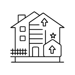 building energy rating icon, building energy rating line art - simple line art of building energy rating, perfect for building energy rating logos and icons