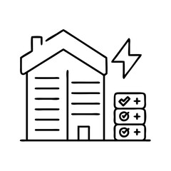 building energy rating icon, building energy rating line art - simple line art of building energy rating, perfect for building energy rating logos and icons