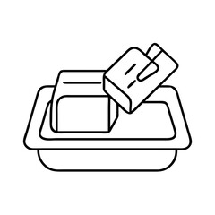 butter icon, butter line art - simple line art of butter, perfect for butter logos and icons