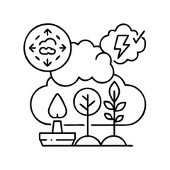 carbon offset icon, carbon offset line art - simple line art of carbon offset, perfect for carbon offset logos and icons