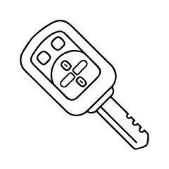 car key icon, car key line art - simple line art of car key, perfect for car key logos and icons