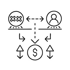 cause and effect icon, cause and effect line art - simple line art of cause and effect, perfect for cause and effect logos and icons