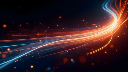 Fototapeta premium Abstract Energy Flow with Neon Streaks – Modern Tech Wallpaper