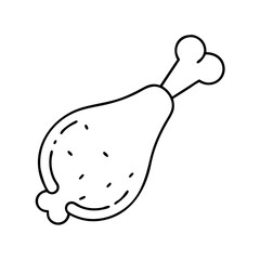 chicken leg icon, chicken leg line art - simple line art of chicken leg, perfect for chicken leg logos and icons