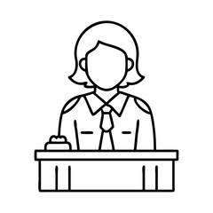 court clerk icon, court clerk line art - simple line art of court clerk, perfect for court clerk logos and icons
