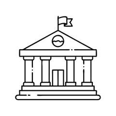courthouse icon, courthouse line art - simple line art of courthouse, perfect for courthouse logos and icons