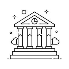 courthouse icon, courthouse line art - simple line art of courthouse, perfect for courthouse logos and icons