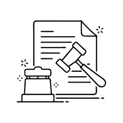 court ruling icon, court ruling line art - simple line art of court ruling, perfect for court ruling logos and icons