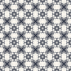 Floral Seamless Pattern Ornament in Floral white and Gunmetal