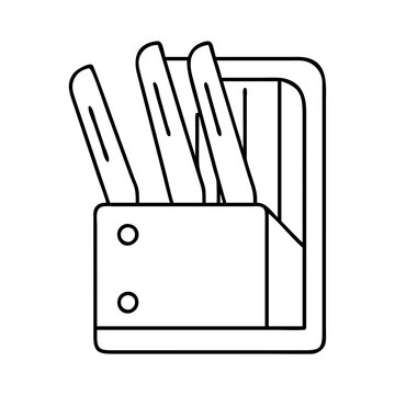 recommend clip art: cutting knife block icon, cutting knife block line art - simple line art of cutting knife block, perfect for cutting knife block logos and icons