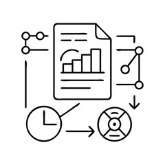 data annotation icon, data annotation line art - simple line art of data annotation, perfect for data annotation logos and icons
