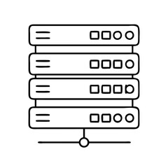 data center icon, data center line art - simple line art of data center, perfect for data center logos and icons
