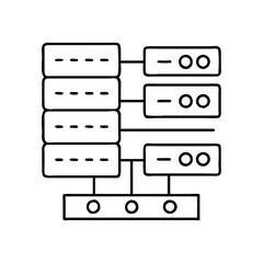 data cluster icon, data cluster line art - simple line art of data cluster, perfect for data cluster logos and icons