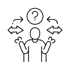 dilemma icon, dilemma line art - simple line art of dilemma, perfect for dilemma logos and icons