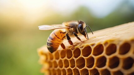 Beekeepers demonstrating sustainable hive management in a rural honey farm,