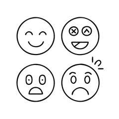 emoji reactions icon, emoji reactions line art - simple line art of emoji reactions, perfect for emoji reactions logos and icons