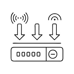 low bandwidth icon, low bandwidth line art - simple line art of low bandwidth, perfect for low bandwidth logos and icons