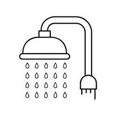 low flow showerhead icon, low flow showerhead line art - simple line art of low flow showerhead, perfect for low flow showerhead logos and icons