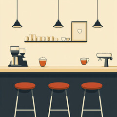 set of kitchen furniture, coffee shop