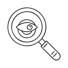 magnifying glass investigation icon, magnifying glass investigation line art - simple line art of magnifying glass investigation, perfect for magnifying glass investigation logos and icons