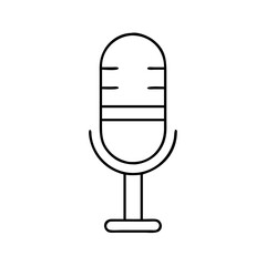 microphone icon, microphone line art - simple line art of microphone, perfect for microphone logos and icons