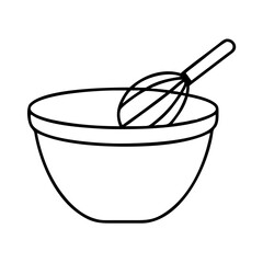 mixing bowl icon, mixing bowl line art - simple line art of mixing bowl, perfect for mixing bowl logos and icons