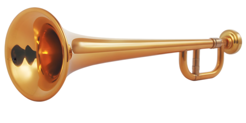 Gold Trumpet Illustration Transparent Background