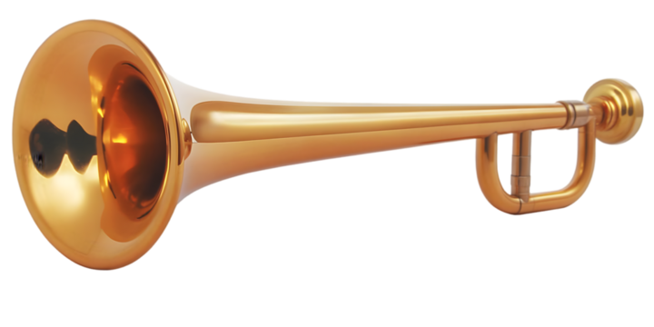 Gold Trumpet Illustration Transparent Background