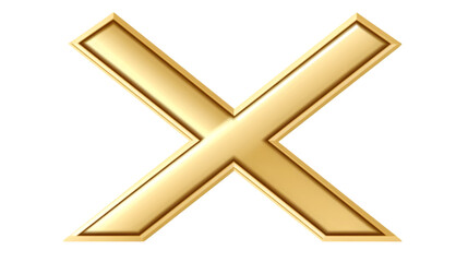 Gold X Letter Illustration Isolated Background