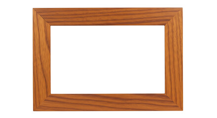 Elegant wooden frame showcasing a natural wood grain pattern isolated on white