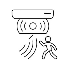 motion sensor light icon, motion sensor light line art - simple line art of motion sensor light, perfect for motion sensor light logos and icons