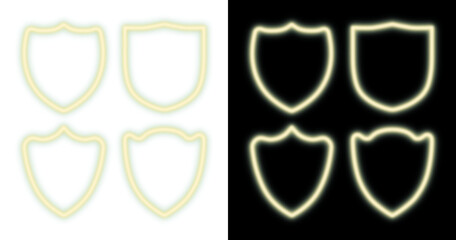 badge shield design - neon effect (artwork 4)