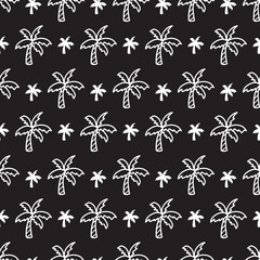 Tropical Paradise Palm Tree Seamless Monochrome. Perfect for tropical-themed textiles, wallpaper, packaging, summer prints, and exotic vacation designs. Minimalist and modern beach vibe.