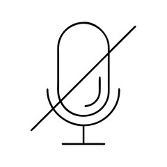 mute microphone icon, mute microphone line art - simple line art of mute microphone, perfect for mute microphone logos and icons