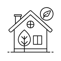 net zero home icon, net zero home line art - simple line art of net zero home, perfect for net zero home logos and icons