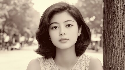 Vintage Inspired Fashion Portrait in Modern NYC Setting with Sepia Tones