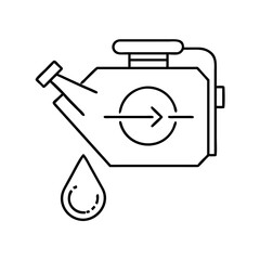 oil change icon, oil change line art - simple line art of oil change, perfect for oil change logos and icons