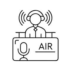 on air icon, on air line art - simple line art of on air, perfect for on air logos and icons
