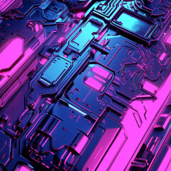 Futuristic circuit board background with glowing lines, microchip patterns, and blue neon tones, symbolizing high-tech electronics, digital connections, and modern computing infrastructure.

